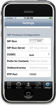 iPhone Mobile SIP Dialer